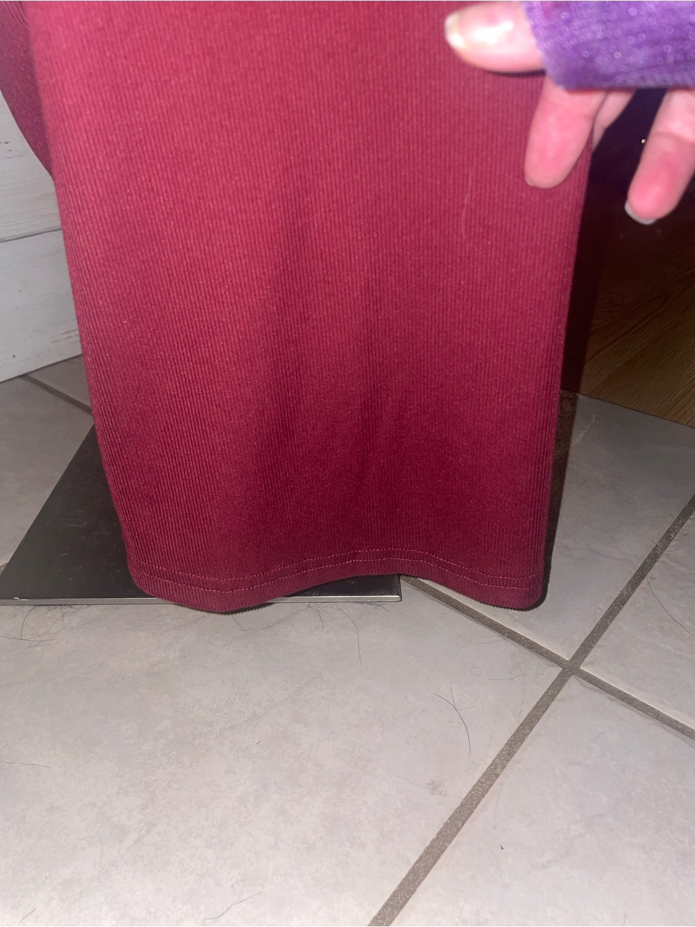 Cider Women's Long Sleeve Boatneck Top in Burgundy - Picture 6 of 6